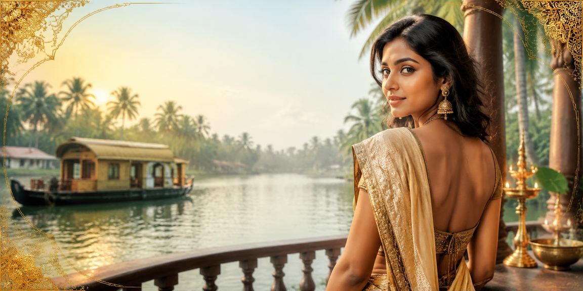Indian player making a secure deposit via mobile near Kerala backwaters